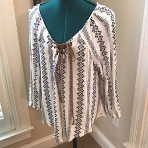 Boutique style lace up blouse